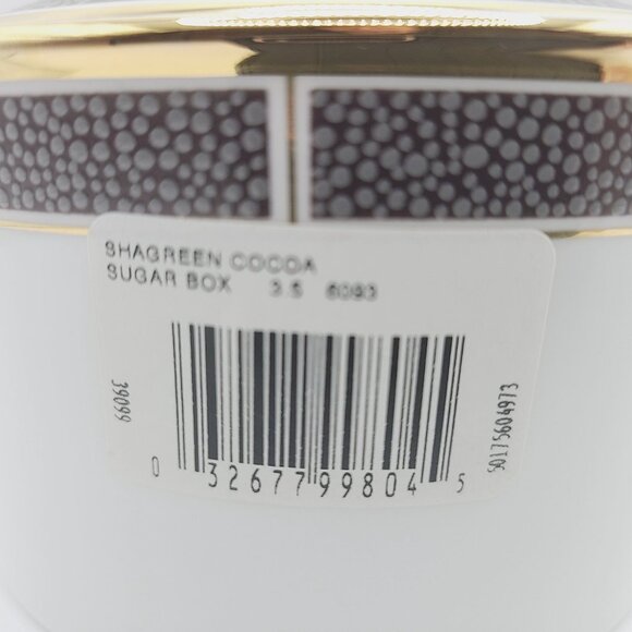 Wedgwood Shagreen Cocoa Sugar Bowl With Lid Chocolate Gold Porcelain New W/ Tags - Picture 5 of 9